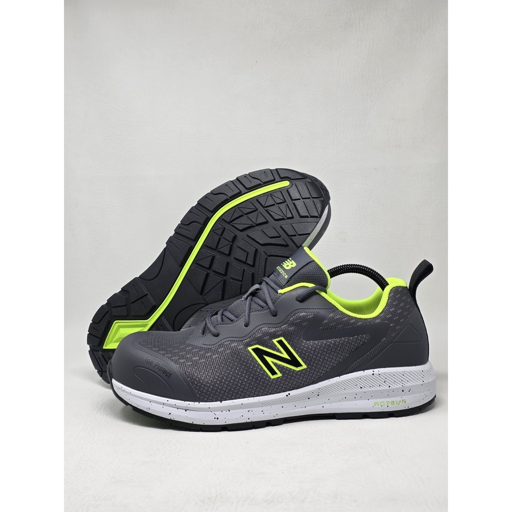 New Balance Midlogigr Composite Toe Work Shoe Gray/Lime Men's Size 14 D New